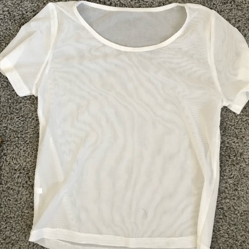 Elegant White Mesh Top